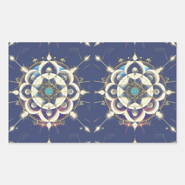 Sticker Rectangulaire Golden Star Alignment – A Sacred Geometry Universe (Devant)