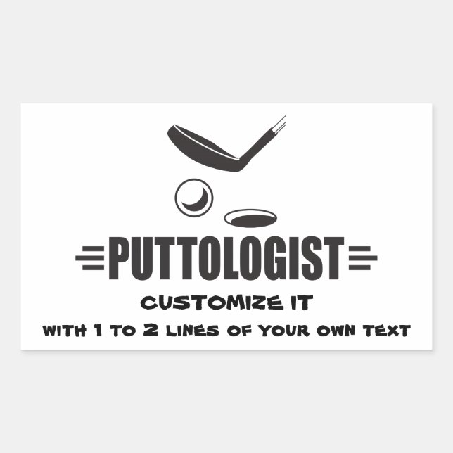 Sticker Rectangulaire Golf amusant sur mesure (Devant)