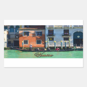 Sticker Rectangulaire gondolier vénitien