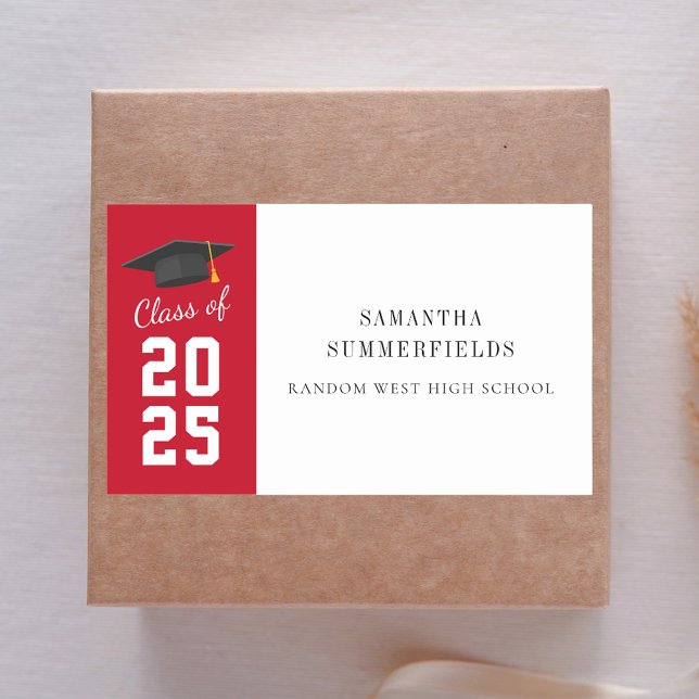 Sticker Rectangulaire Graduation 2025 Elégant minimal Grad Party (Graduation 2025 Elegant Minimal Grad Party Rectangular Sticker)
