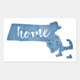 Sticker Rectangulaire Grain de bois du Massachusetts