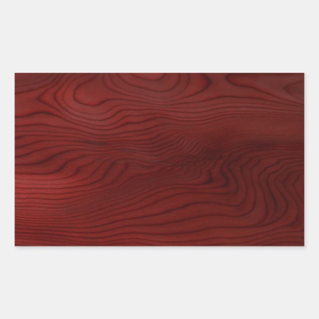 Sticker Rectangulaire Grain en bois foncé (Devant)