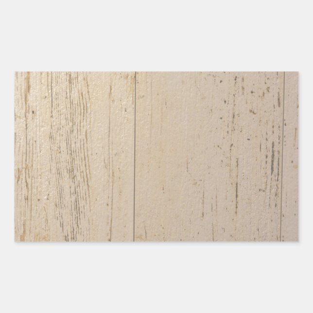 Sticker Rectangulaire Grains de bois texturés blancs blanchis (Devant)