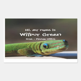 Sticker Rectangulaire Grand badge nominatif de sourire de Gecko