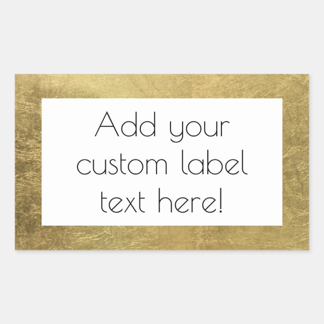 Sticker Rectangulaire Grand Faux Gold Leaf Cuisinière personnalisée Favo (Devant)