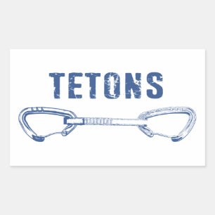 Sticker Rectangulaire Grand Tetons Escalade Quickdraw