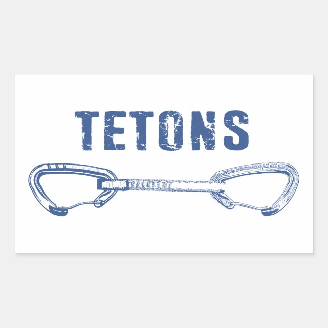 Sticker Rectangulaire Grand Tetons Escalade Quickdraw (Devant)