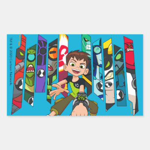 Sticker Rectangulaire Graphique de la collection de Aliens Ben 10