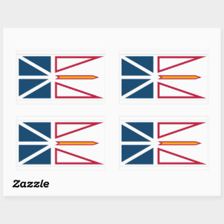 Sticker Rectangulaire Graphique des drapeaux de Terre-Neuve