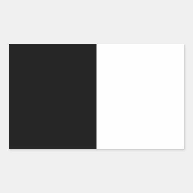Sticker Rectangulaire Graphique noir et blanc demi et demi-graphique (Devant)