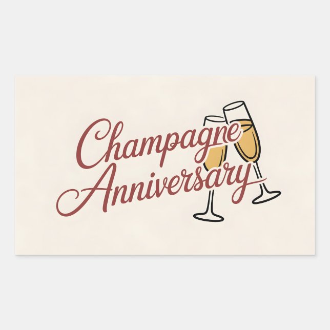 Sticker Rectangulaire Graphisme de script pour célébration d'anniversair (Devant)