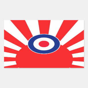 Sticker Rectangulaire Gras MOD cible Roundel sur Burst Japan