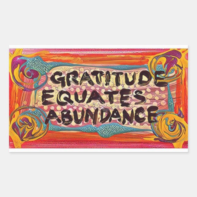 Sticker Rectangulaire Gratitude LuckyPen (Devant)