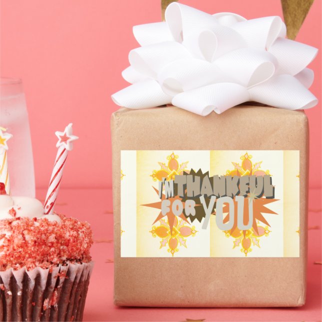 Sticker Rectangulaire Gratitude profonde : "Merci pour vous" avec amour, (Fête)