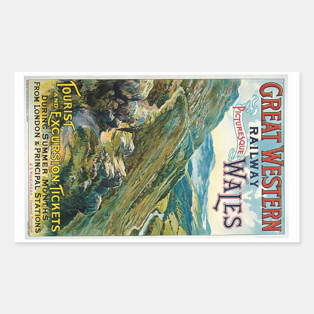 Sticker Rectangulaire Great Western Railway ~ Pays de Galles (Devant)