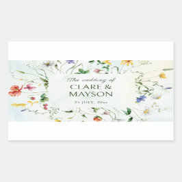 Sticker Rectangulaire Green and White Romance Rustique Mariage d'été
