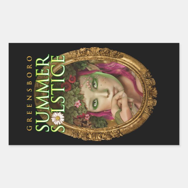 Sticker Rectangulaire Greensboro Summer Solstice Festival 2017 Souvenir (Devant)
