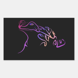 Sticker Rectangulaire Grenouille stylisée
