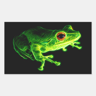 Sticker Rectangulaire Grenouille verte