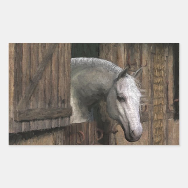 Sticker Rectangulaire Grey Horse (Devant)