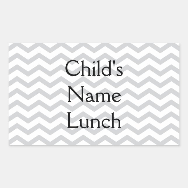 Sticker Rectangulaire Gris Et Blanc Chevron Impression (Devant)
