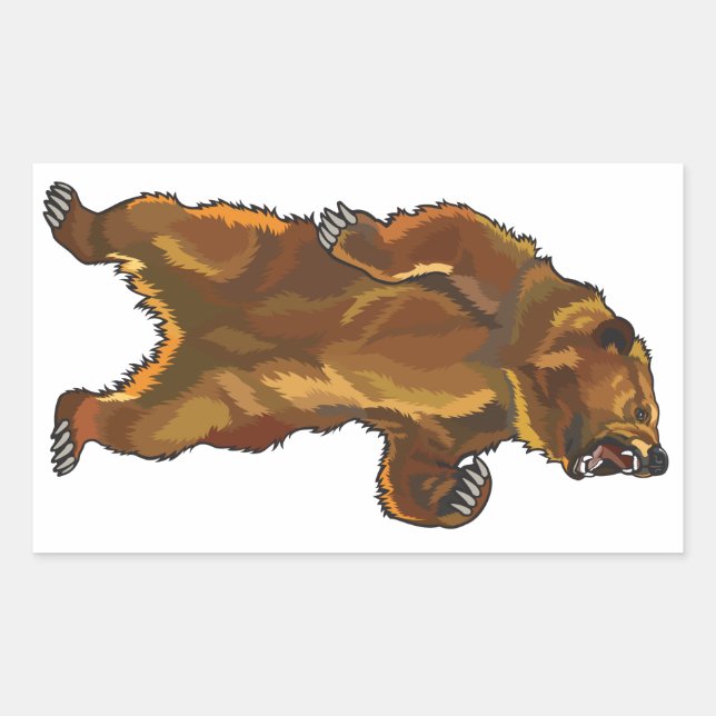 Sticker Rectangulaire grizzli en colère (Devant)