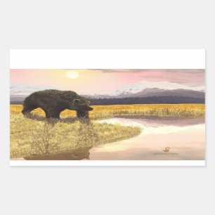 Sticker Rectangulaire Grizzly Pond
