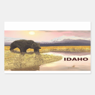Sticker Rectangulaire Grizzly Pond