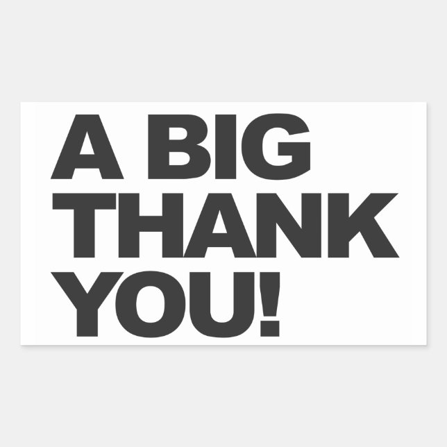 Sticker Rectangulaire Gros Merci noir (Devant)