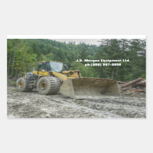 Sticker Rectangulaire Gros tracteur à bulles jaune Équipement lourd