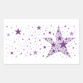 Sticker Rectangulaire Grosse étoile en Petites étoiles violet violet