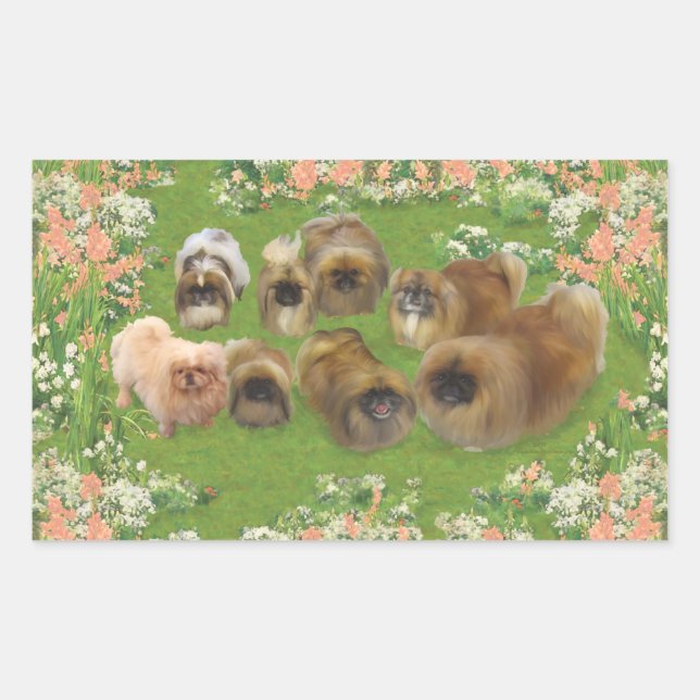Sticker Rectangulaire Groupe de jardins (Devant)
