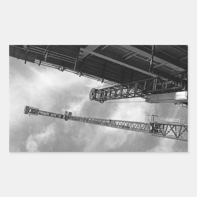 Sticker Rectangulaire Grue et matériel de construction contrepoids photo (Devant)