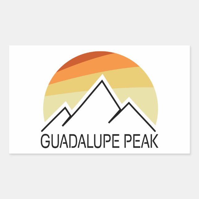 Sticker Rectangulaire Guadalupe Peak Retro (Devant)