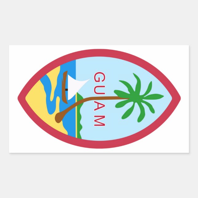 Sticker Rectangulaire GUAM - emblème/drapeau/armoiries/symbole (Devant)