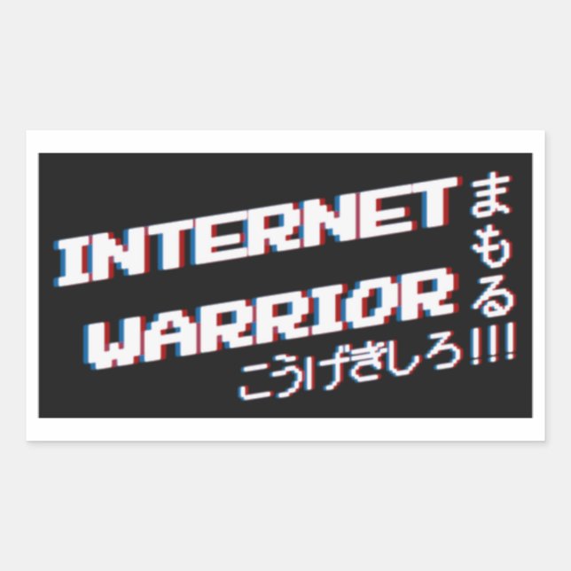 Sticker Rectangulaire Guerrier Internet (Devant)