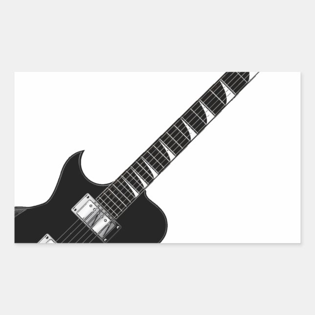 Sticker Rectangulaire Guitare électrique (Devant)