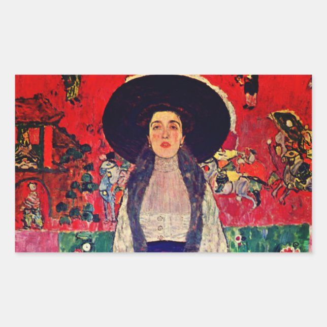 Sticker Rectangulaire Gustav Klimt Portrait d'Adele Bloch-Bauer II (Devant)