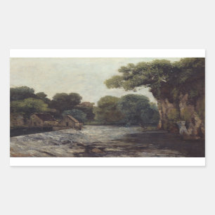 Sticker Rectangulaire Gustave Courbet - le déversoir au moulin