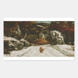 Sticker Rectangulaire Gustave Courbet - L'hiver dans le Jura