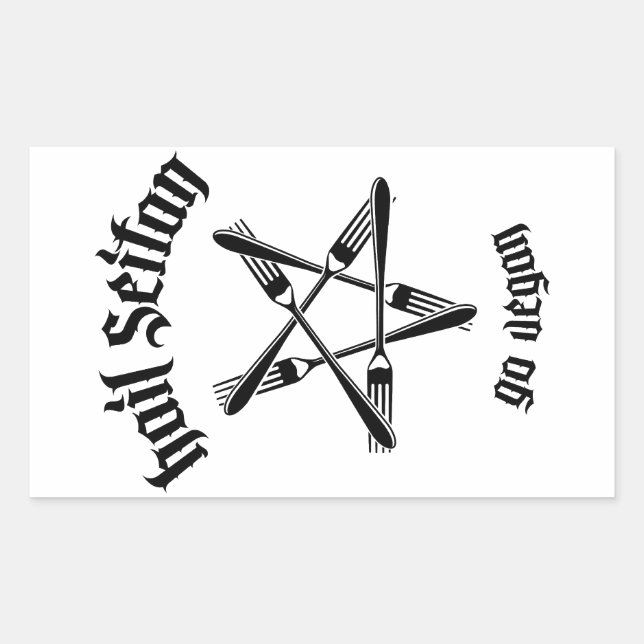 Sticker Rectangulaire Hail Seitan 1.1 (noir) (Devant)