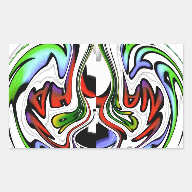 Sticker Rectangulaire Hakuna Matata avec tourbillon et dégradations Abst (Devant)