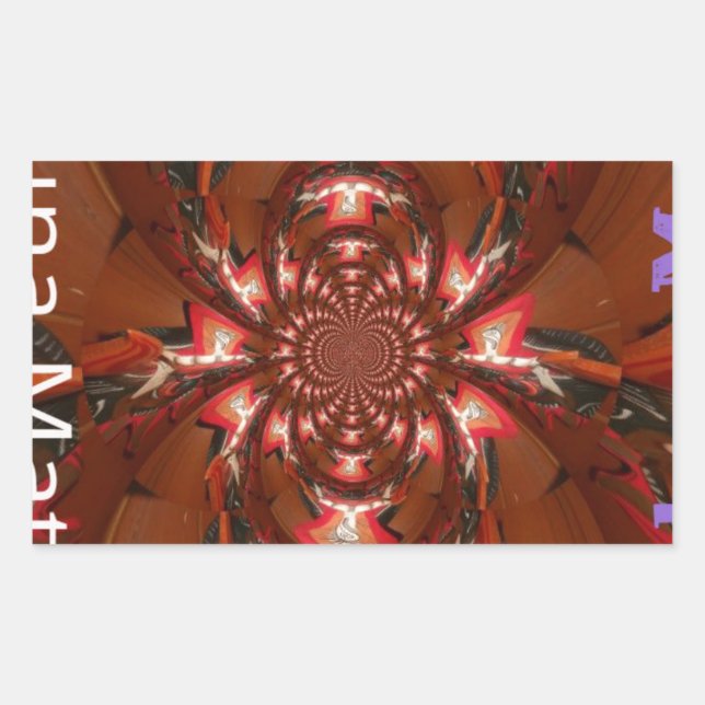 Sticker Rectangulaire Hakuna Matata Halloween Masque Kaleidoscope Abstra (Devant)