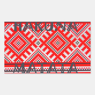 Sticker Rectangulaire Hakuna Matata - Pas de soucis Collection d'Art Swa