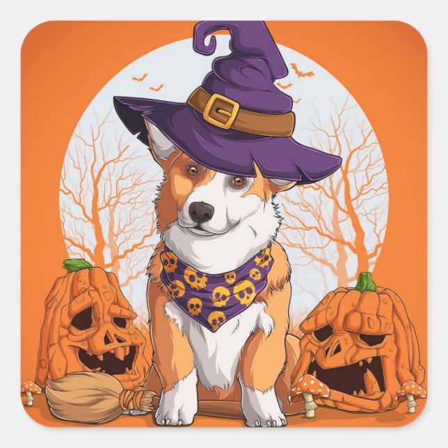 Sticker rectangulaire Halloween (Devant)