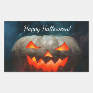 Sticker Rectangulaire Halloween citrouille
