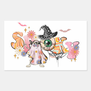 Sticker Rectangulaire Halloween rétro éffrayant
