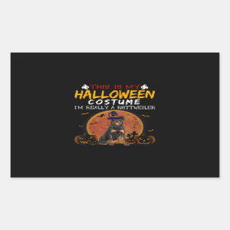 Sticker Rectangulaire Halloween Rottweiler