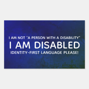 Sticker Rectangulaire Handicap d'abord identité