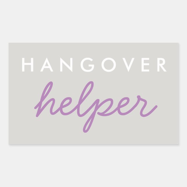 Sticker Rectangulaire Hangover Helper Mariage Bachelorette Favoriser Sti (Devant)